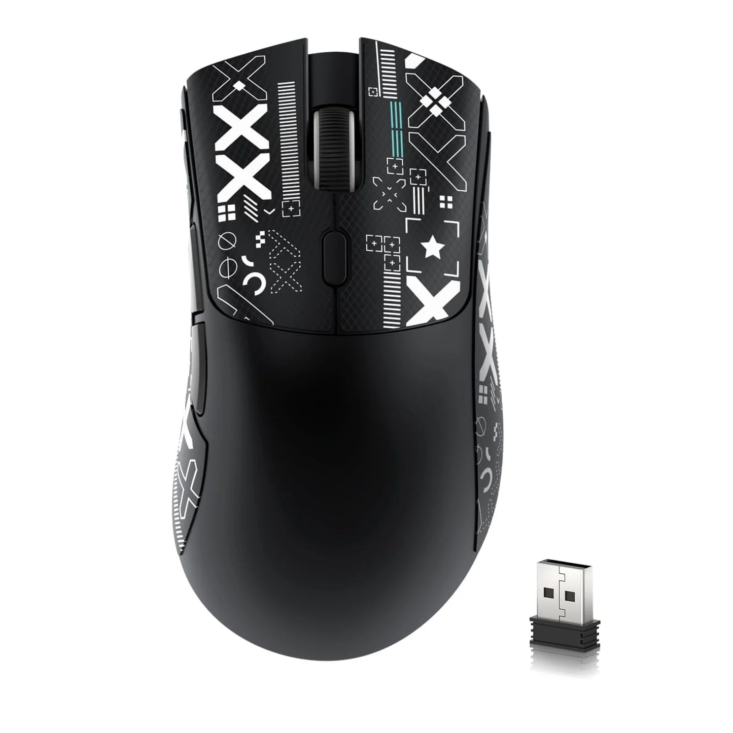 R1 Wireless Gaming Mouse,Tri-Mode Connection (2.4G/Wired/BT5.2),55g Lightweight Design,18K DPI Optical Sensor,HUYU 20 Million Ke