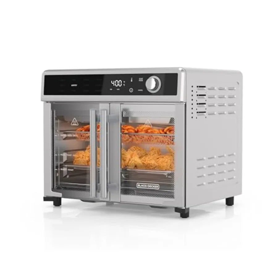 Crisp 'N Bake Air Fryer Toaster Oven Combo 12 in 1 Countertop Convection Oven Cooks Food Fast Fits a Whole Pizza or 6 Toast Sli