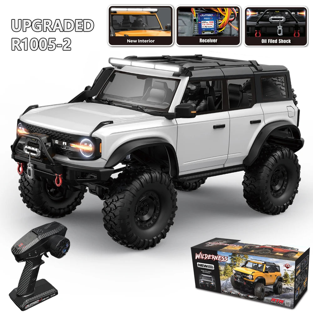 1/10 RC Crawler Upgrade HB Rc Model 4WD RTR with LED 2.4G Electric Remote Control Rock Off-road Vehicle for Adults US Shipping