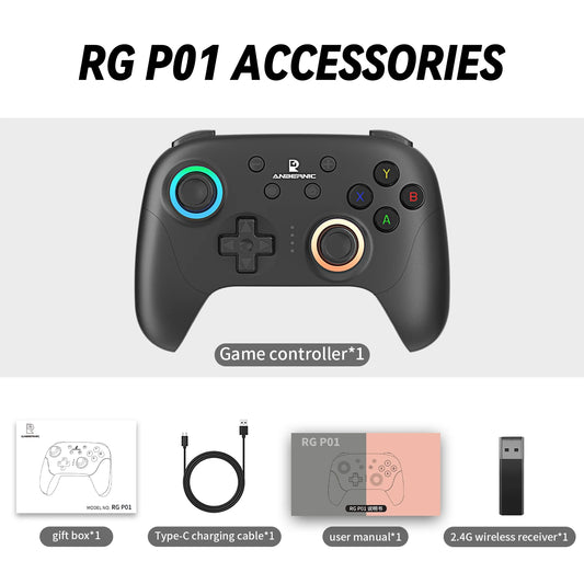 ANBERNIC RG P01 Retro Games Controller Wired/Wireless Bluetooth RGB Hall Effect Joystick XBOX Gamepad for PC Android IOS Steam