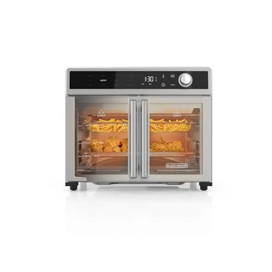 Crisp 'N Bake Air Fryer Toaster Oven Combo 12 in 1 Countertop Convection Oven Cooks Food Fast Fits a Whole Pizza or 6 Toast Sli
