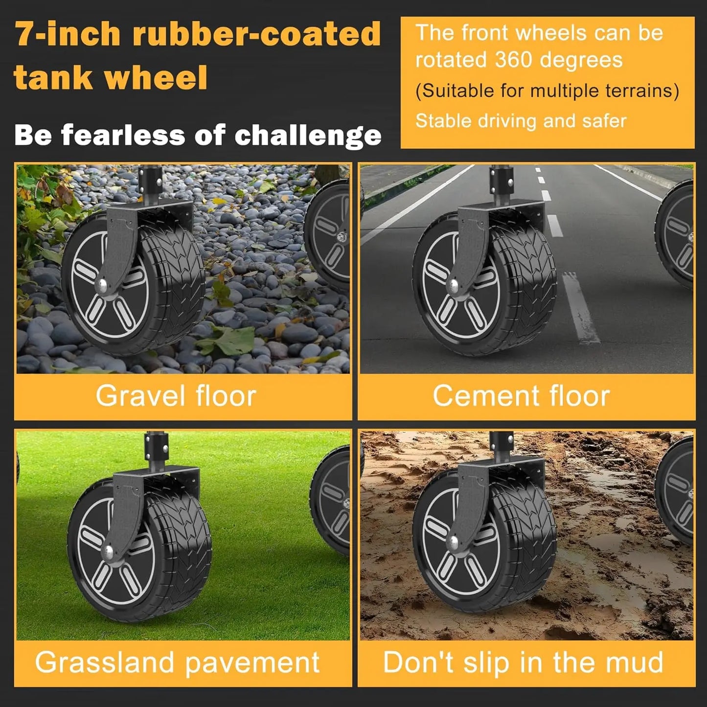 Electric Collapsible Wagon - Heavy Duty Utility Cart with Wheels - All Terrain Electric Wagon Cart Foldable - 6 Miles of Long Ba