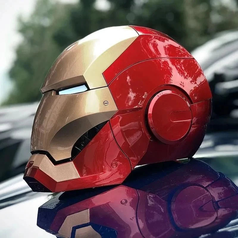 New 1:1 Marvel Iron Man Electric Helmet Multi Piece Manual Opening Helmet Model Luminous Adult And Children's Toy Gift